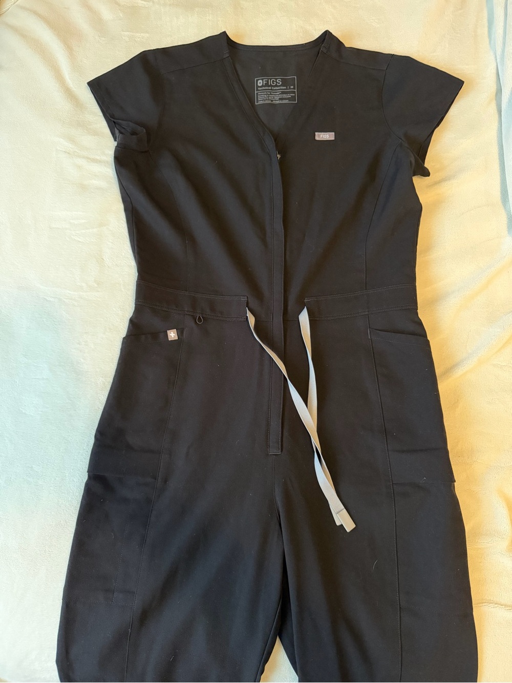 Figs Black Women's Jumpsuit with Waist Tie